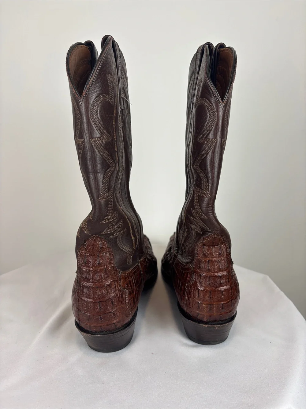 Lucchese 2000 Caiman Crocodile Boots Men’s 10 D Brown Exotic Western Leather - Picture 4 of 6